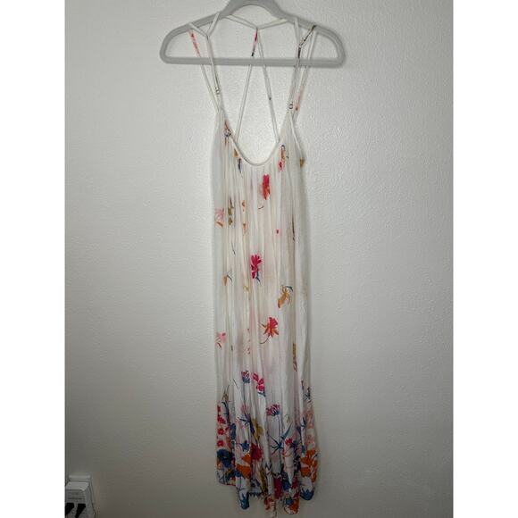 Lovestitch White Mimi Floral Print Sleeveless Scoop Neck Cross-Back Maxi Dress - Picture 3 of 14